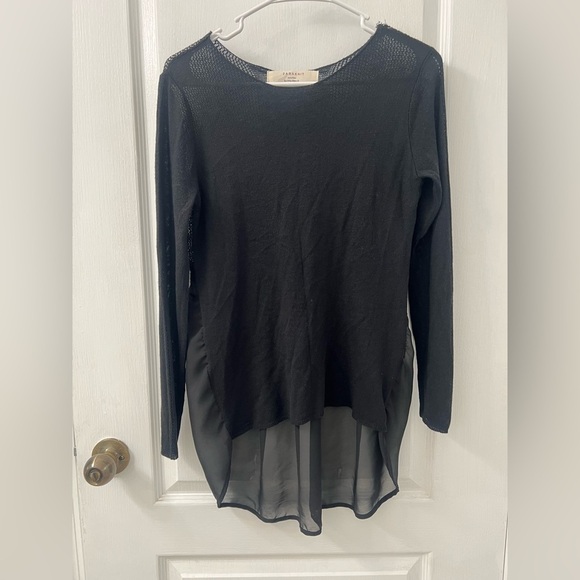 Zara Knit Semi See-Through Black Sheer Blouse (Size S) - Picture 1 of 8